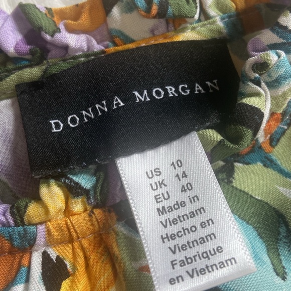 Donna Morgan Sz 10 Purple/Green Floral Women’s Loose Multi Tier High Neck Dress - Picture 3 of 7